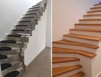 Treppe Eiche Vollholz mit LED Beleuchtung